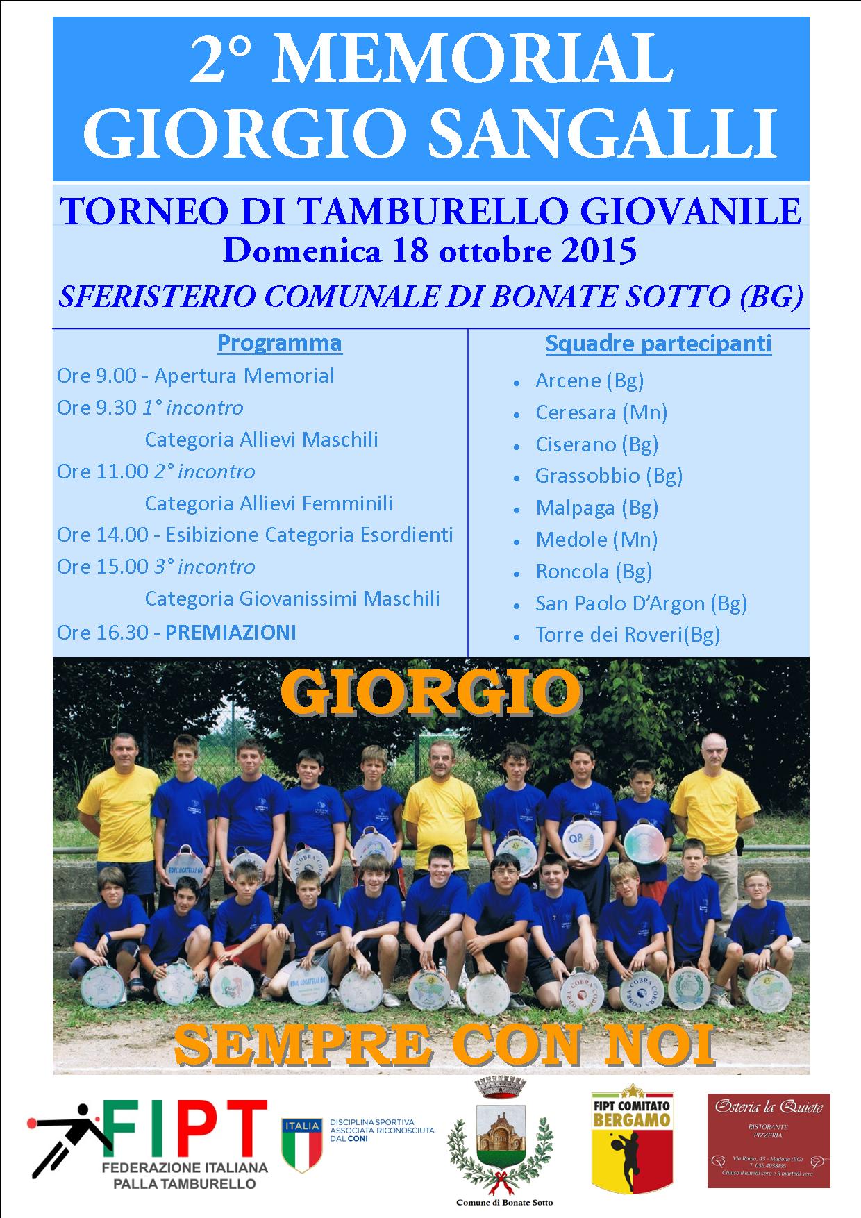 2 Memorial Giorgio Sangalli