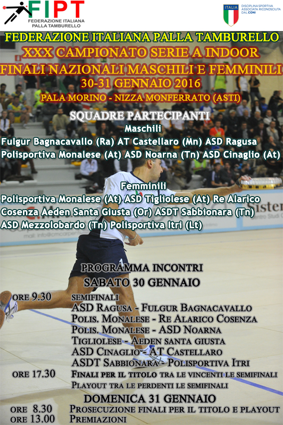 Locandina Finali Serie A Indoor 2016