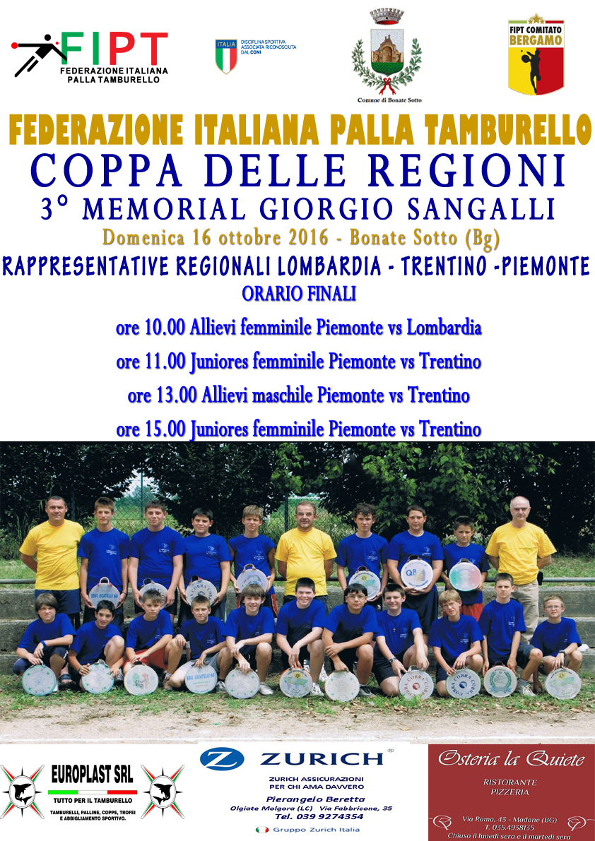 Locandina Trofeo Sangalli 16 ottobre