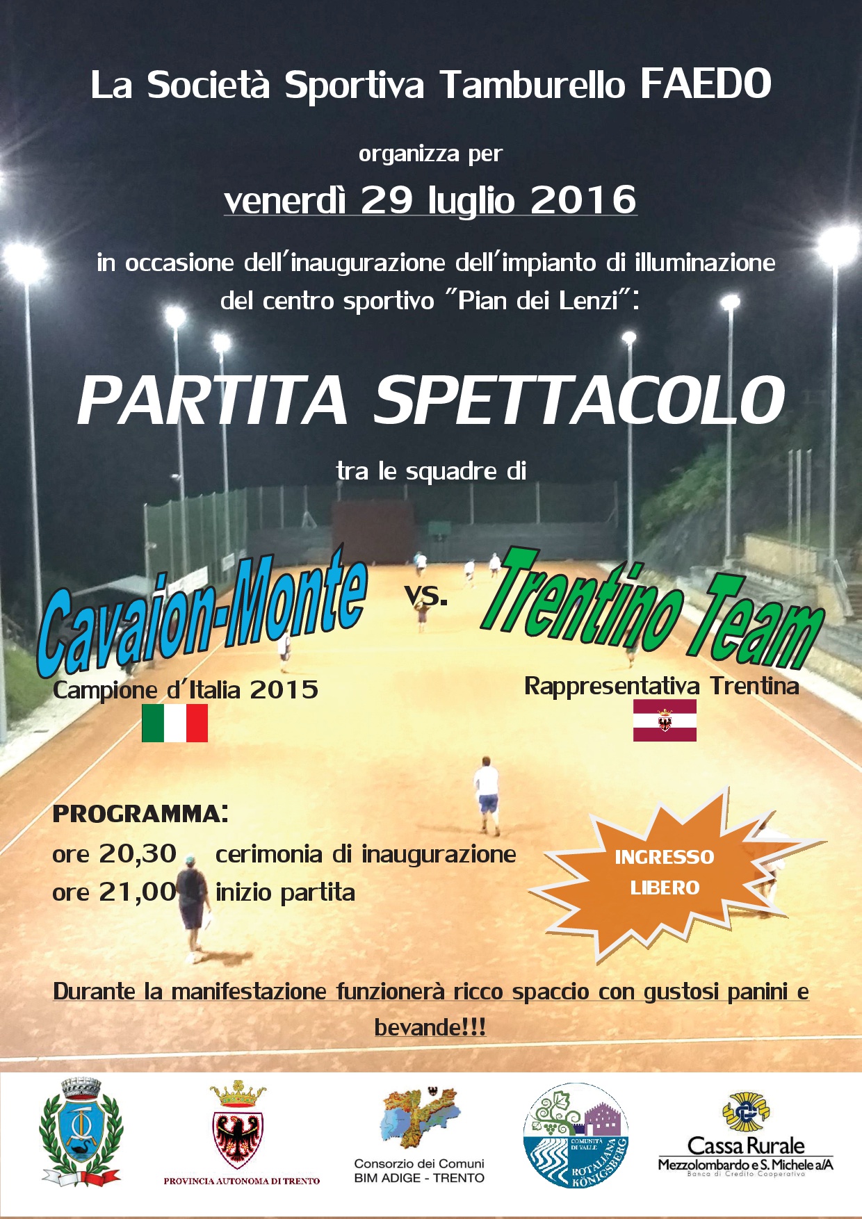 Partita Spettacolo 29 luglio 2016