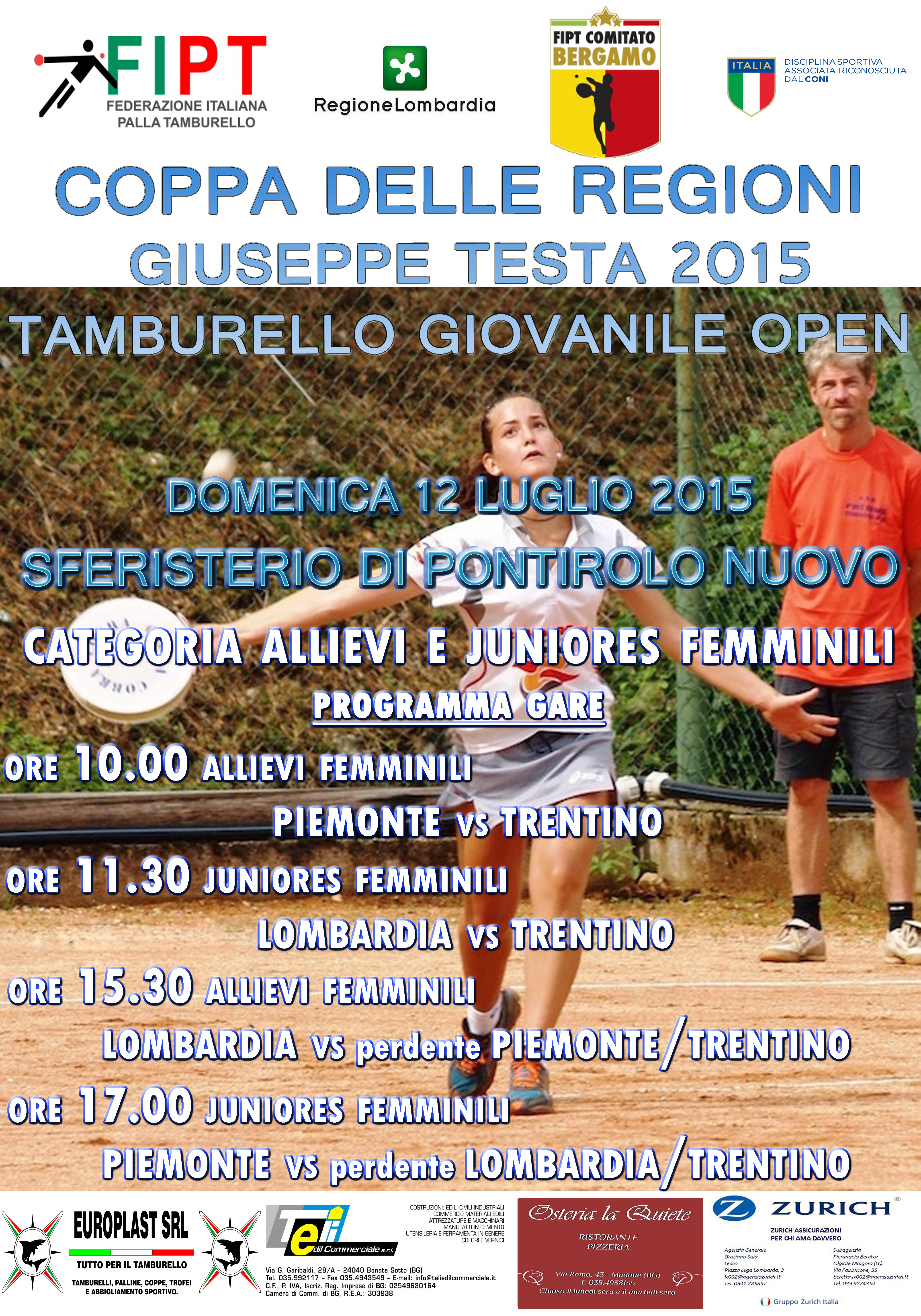 TORNEO TESTA BERGAMO allievi F e Juniores F